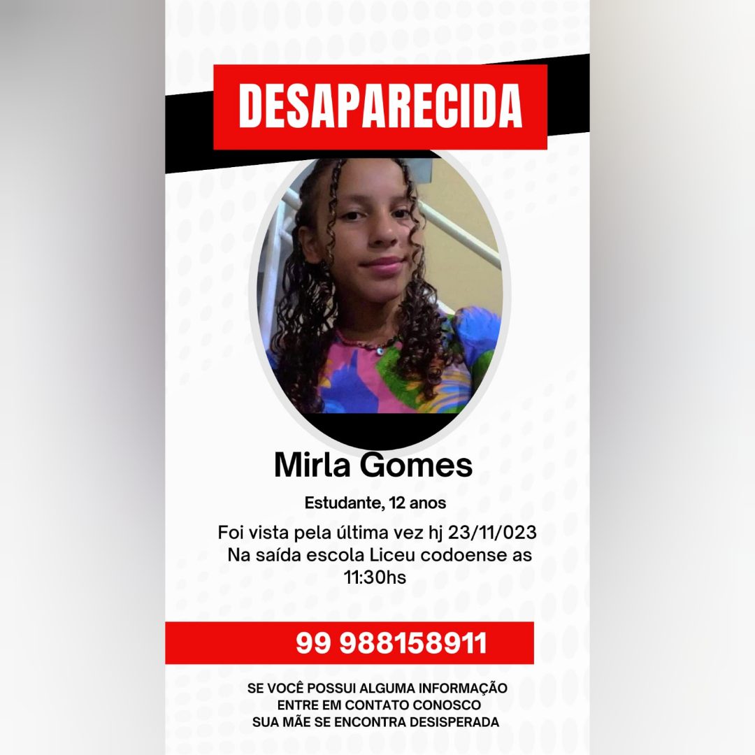 Menina de 12 anos desaparece após marcar encontro pela Internet na